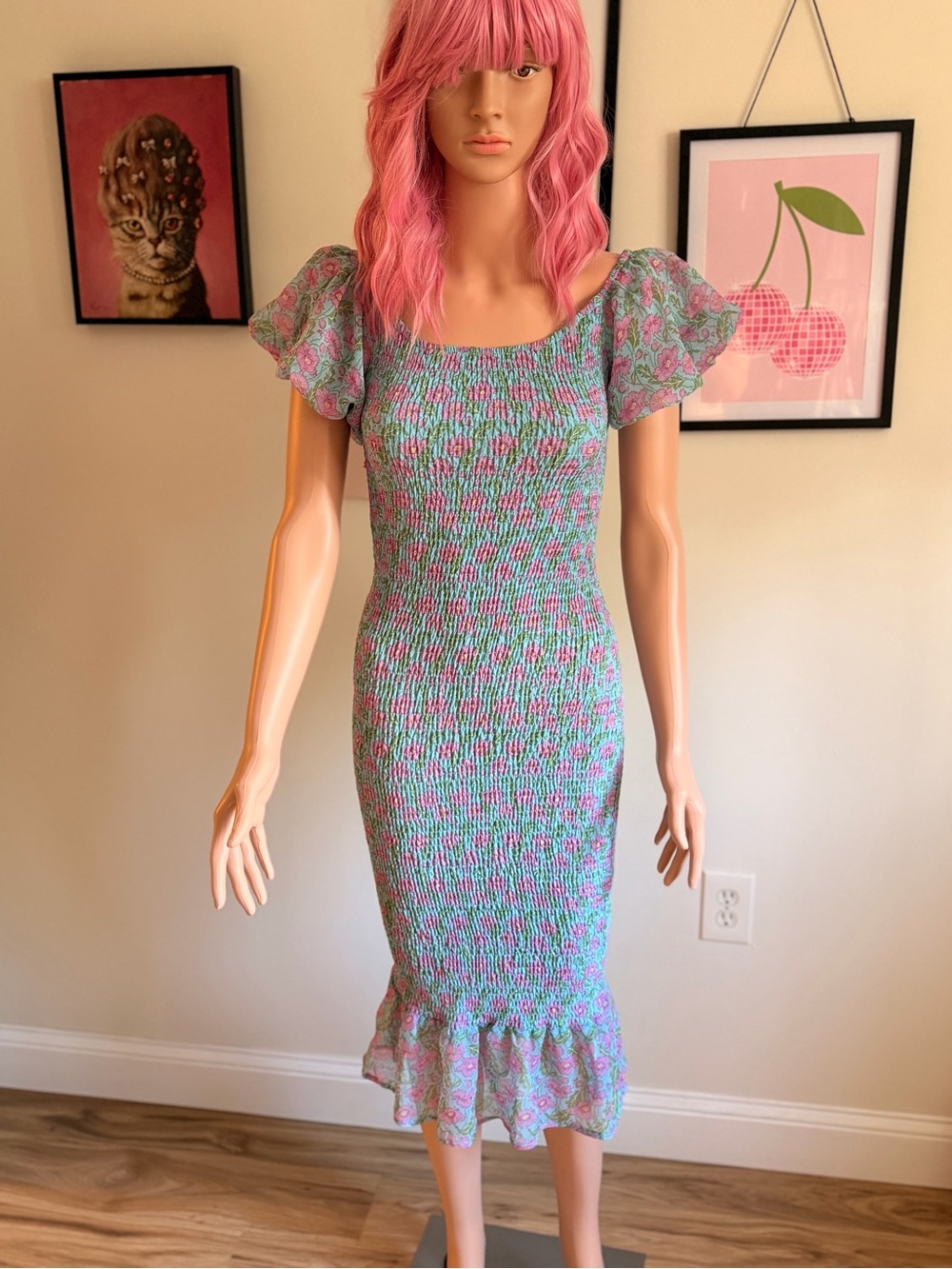 Hello Molly Off-The-Shoulder Smocked Floral Midi Dress 🌸
